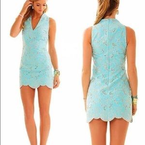 NWT - Lilly Pulitzer Estella Metallic Sanddollar Eyelet Dress - Size 2